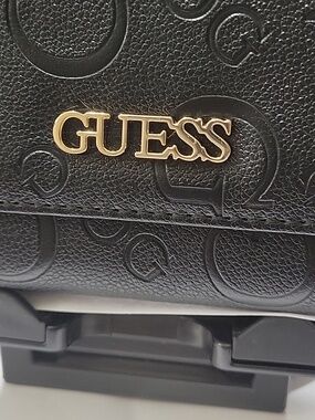 Guess Black Wallet with Gold Accents